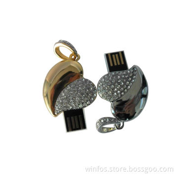 Crystal Heart Shape USB Flash Driver
